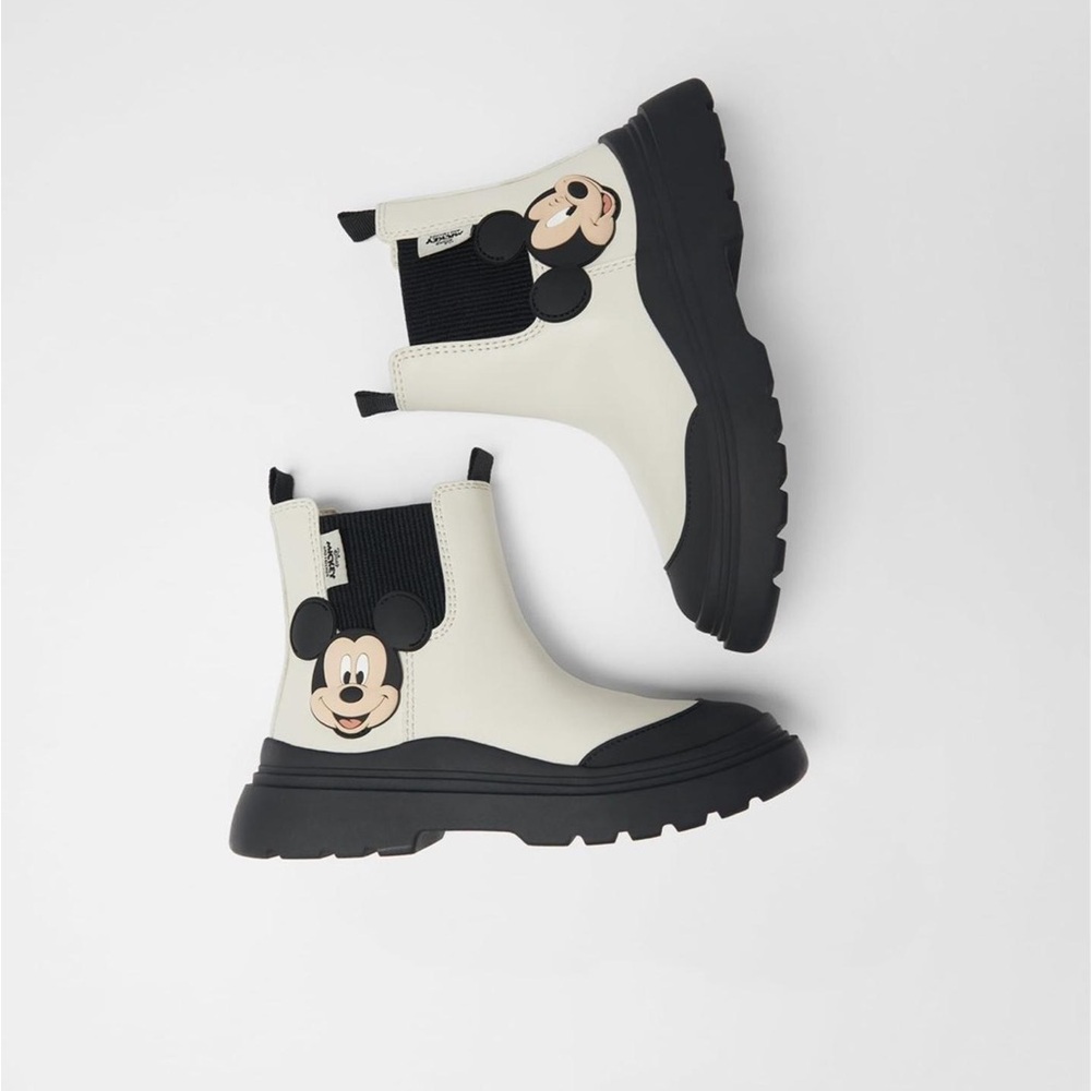 Zara Disney Mickey Mouse Ankle Boots sz 5 (9.3inches)